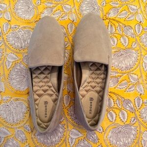 Birdies Suede Loafers Flats – Taupe/Stone Size 8